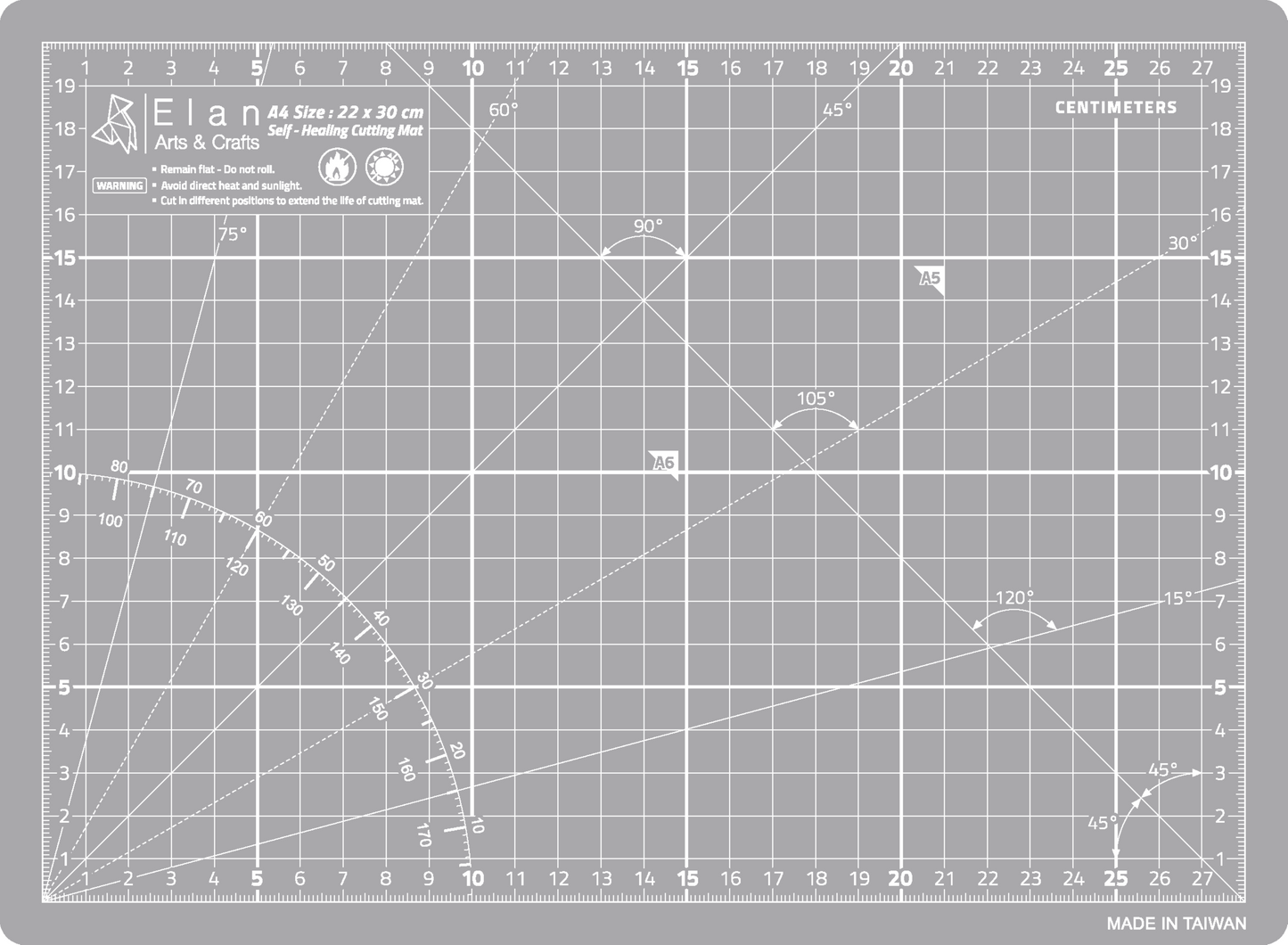 Cutting Mat Grey in A0, A1, A2, A3 and A4.