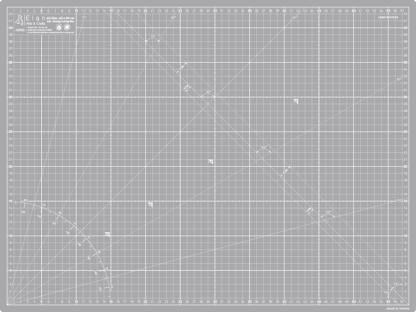 Cutting Mat Grey in A0, A1, A2, A3 and A4.