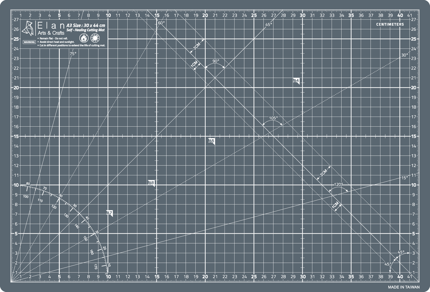 Cutting Mat Grey in A0, A1, A2, A3 and A4.