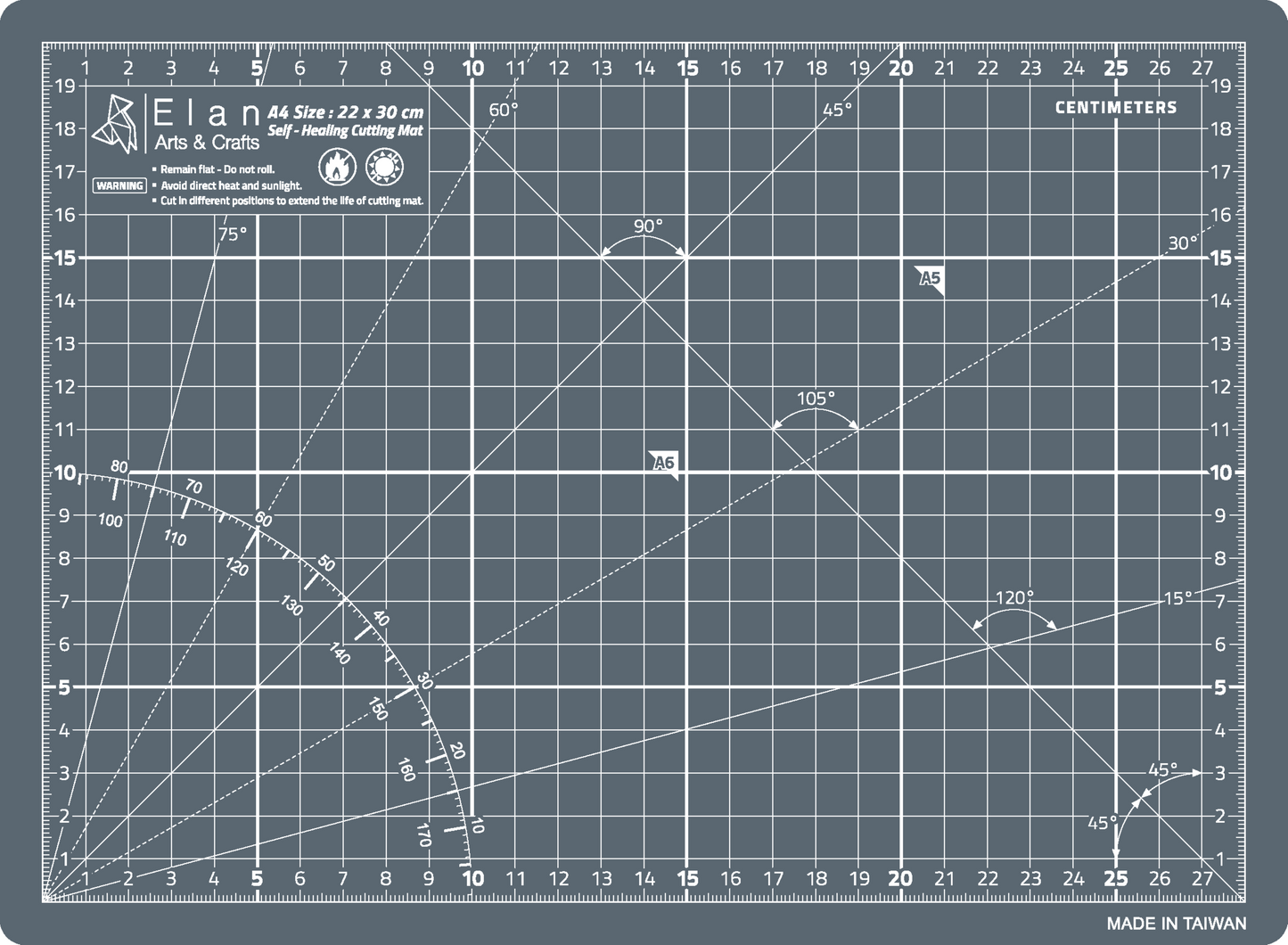 Cutting Mat Grey in A0, A1, A2, A3 and A4.