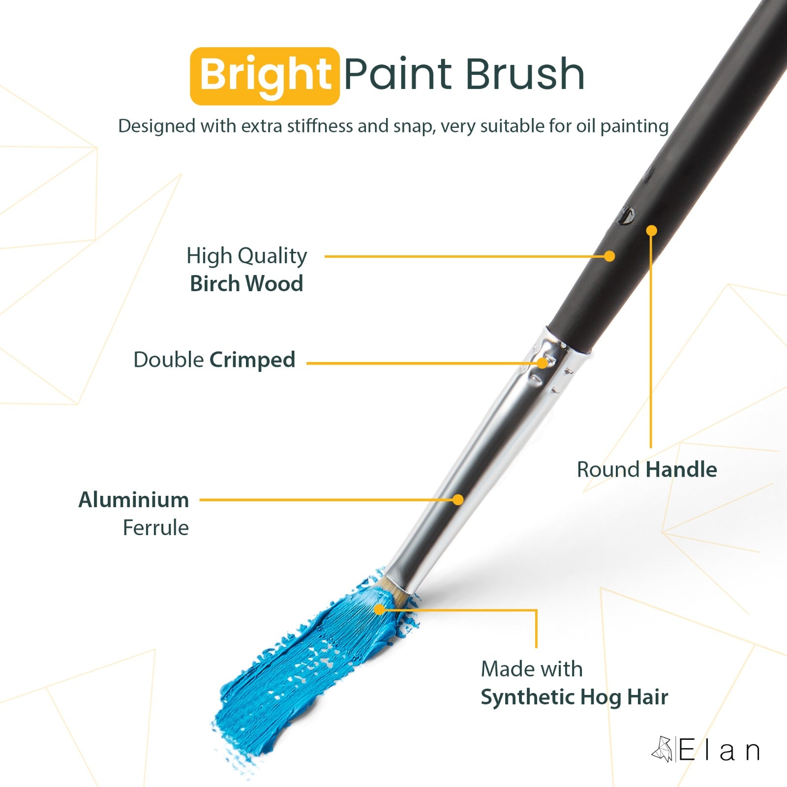 Elan Paint Brush Set — Synthetic Hog