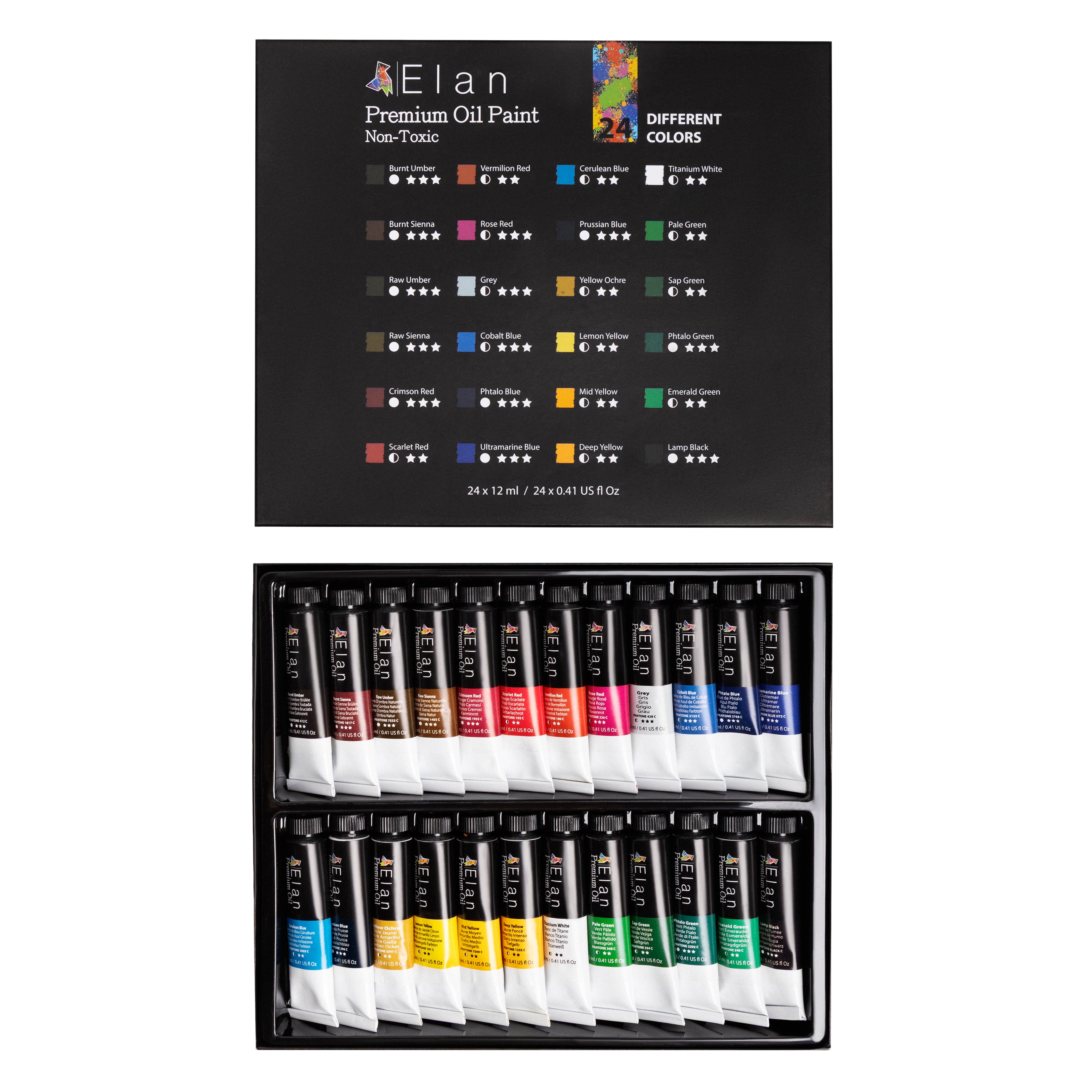 Elan Set de Pintura al Óleo – 24 Colores