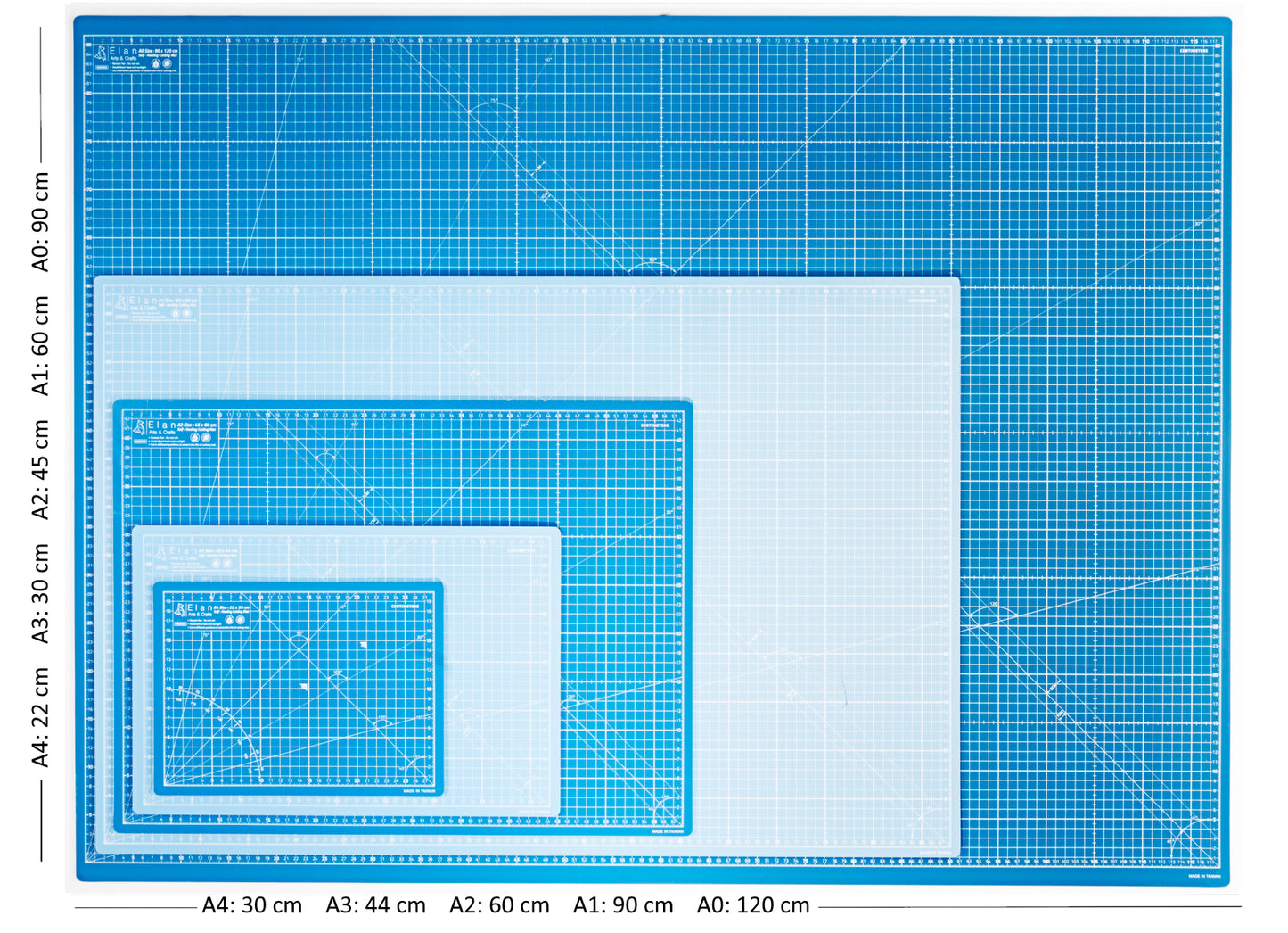 Cutting Mat Blue in A0, A1, A2, A3 and A4.
