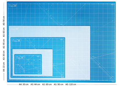 Cutting Mat Blue in A0, A1, A2, A3 and A4.