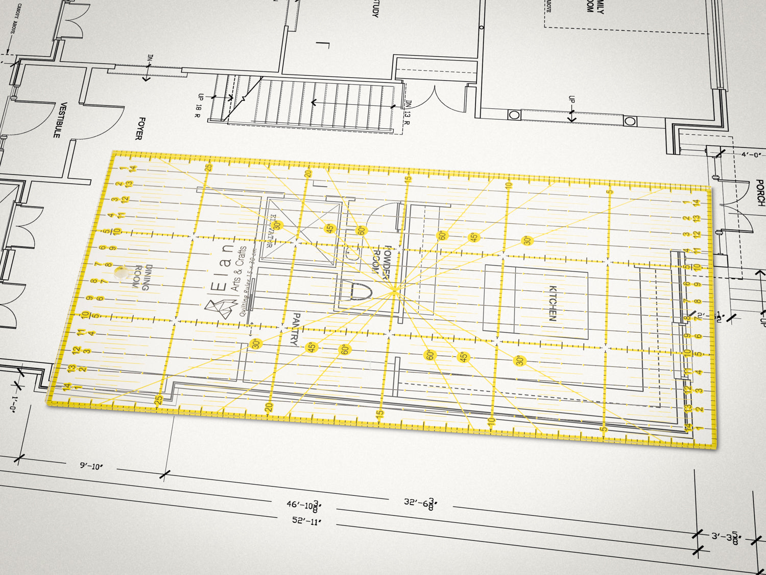 The Elan ruler used as a tool for architactual work. 